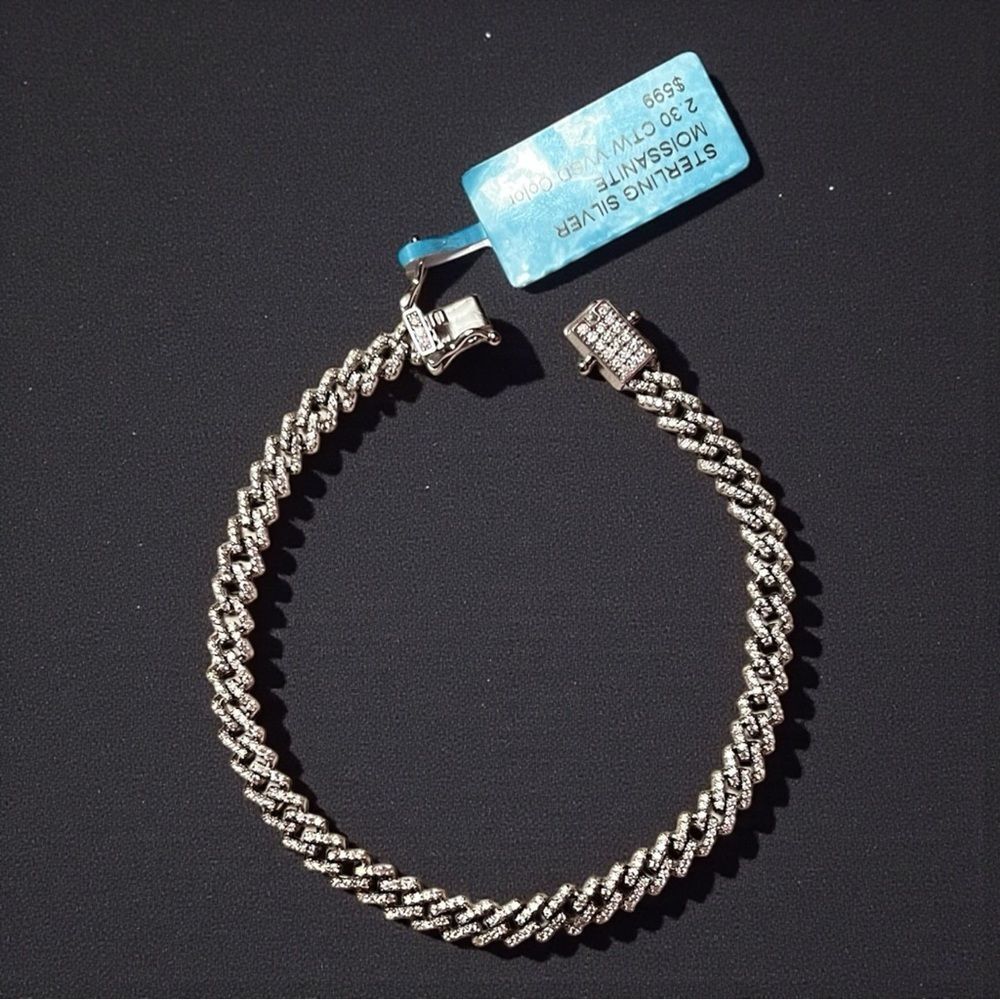 Moissante 8” Monaco 5.5MM Sterling Silver Bracelet